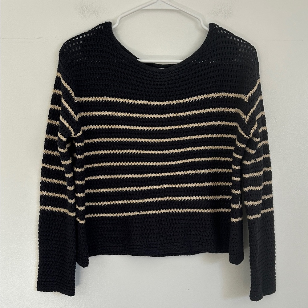 Mod Ref Striped Navy and Cream Women's Sweater